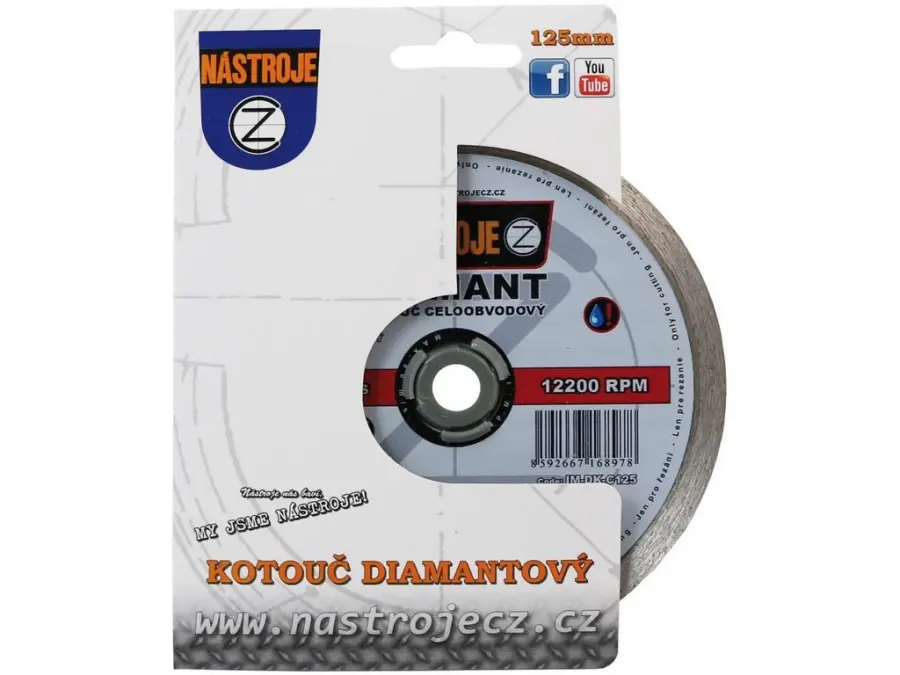 Kotouč diamantový celoobvodový 125x1,6x22,2mm, na obklady